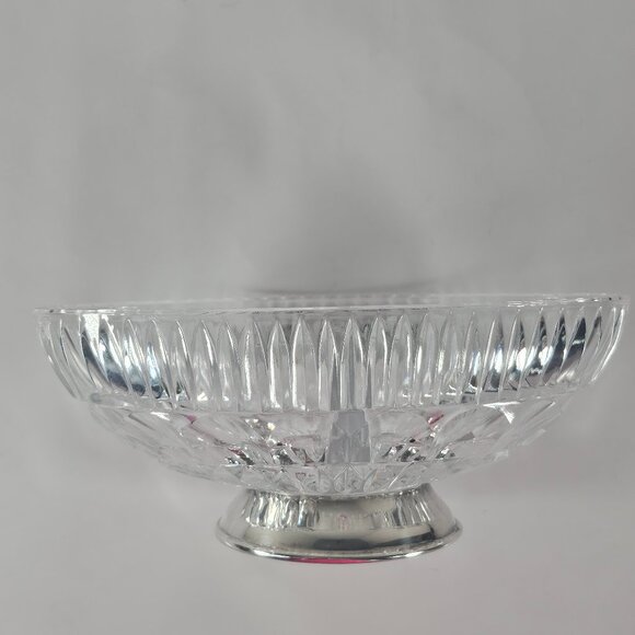 Towle Crystal William Adams Silver Plate Cut Divided 8" Oval Bowl Divided Dish - Picture 8 of 11
